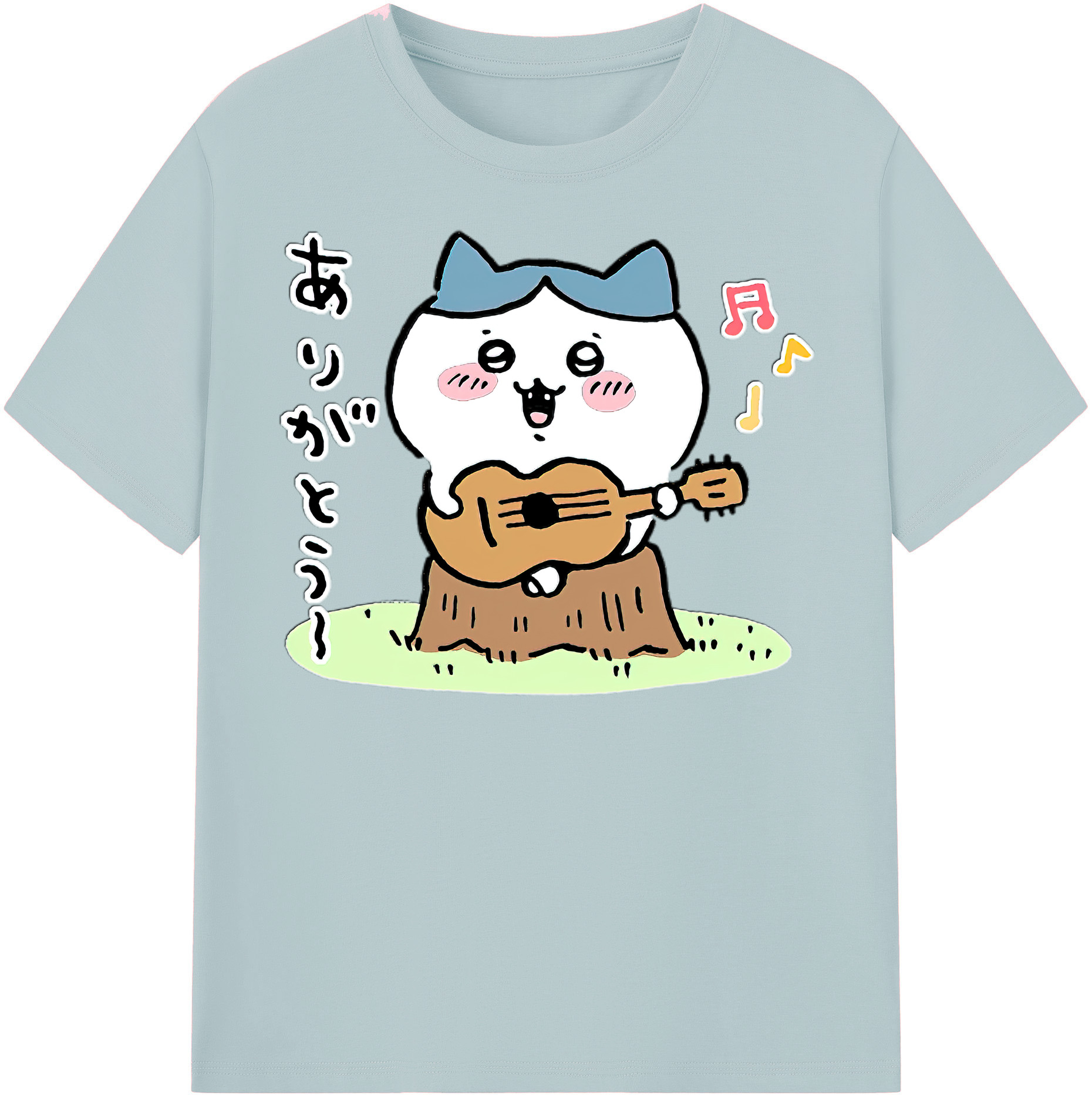 （画像用） ちいかわ ハチワレ Chii-kawa hachiware 綿100％半袖Tシャツ（フロントプリント）